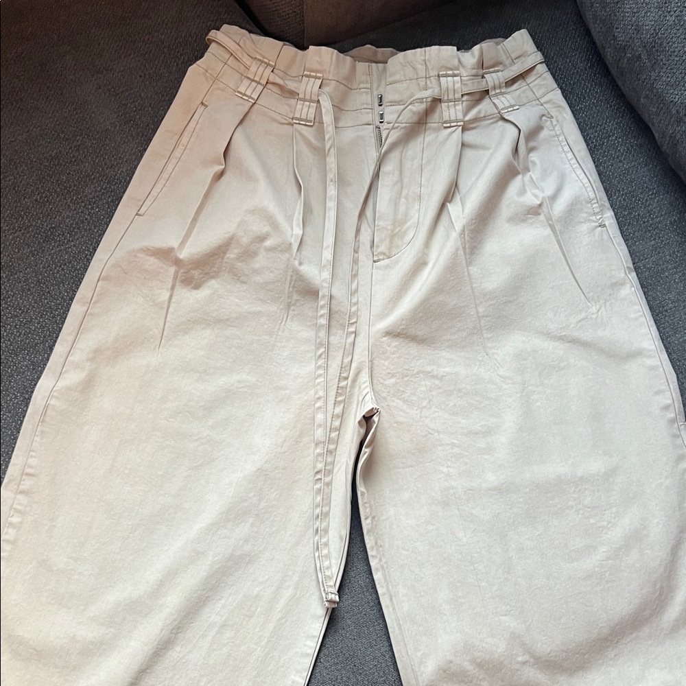 Free People Cream Straight Leg Jeans - Picture 2 of 6